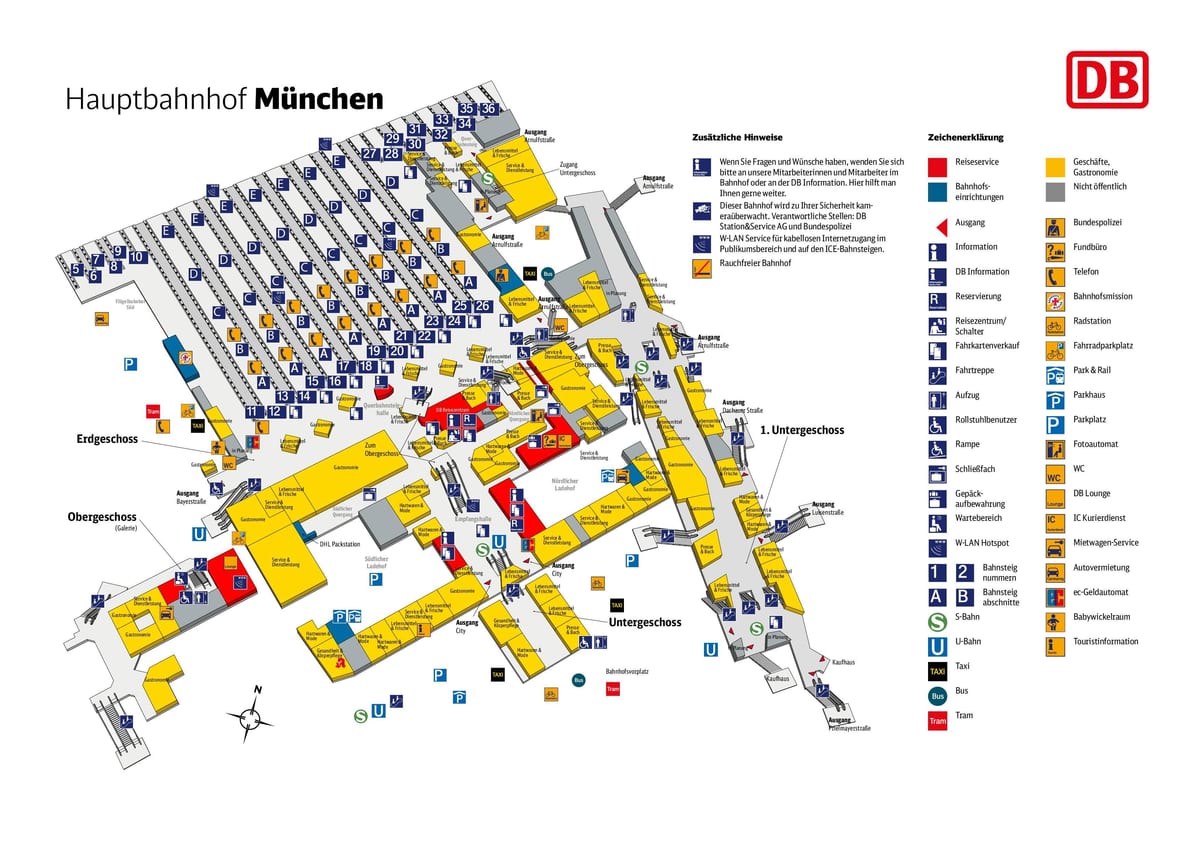 munich hbf nền tảng bản đồ