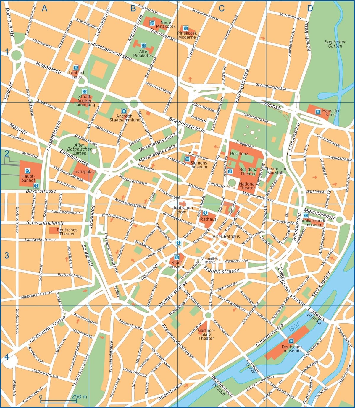 đường phố, bản đồ của munich đức