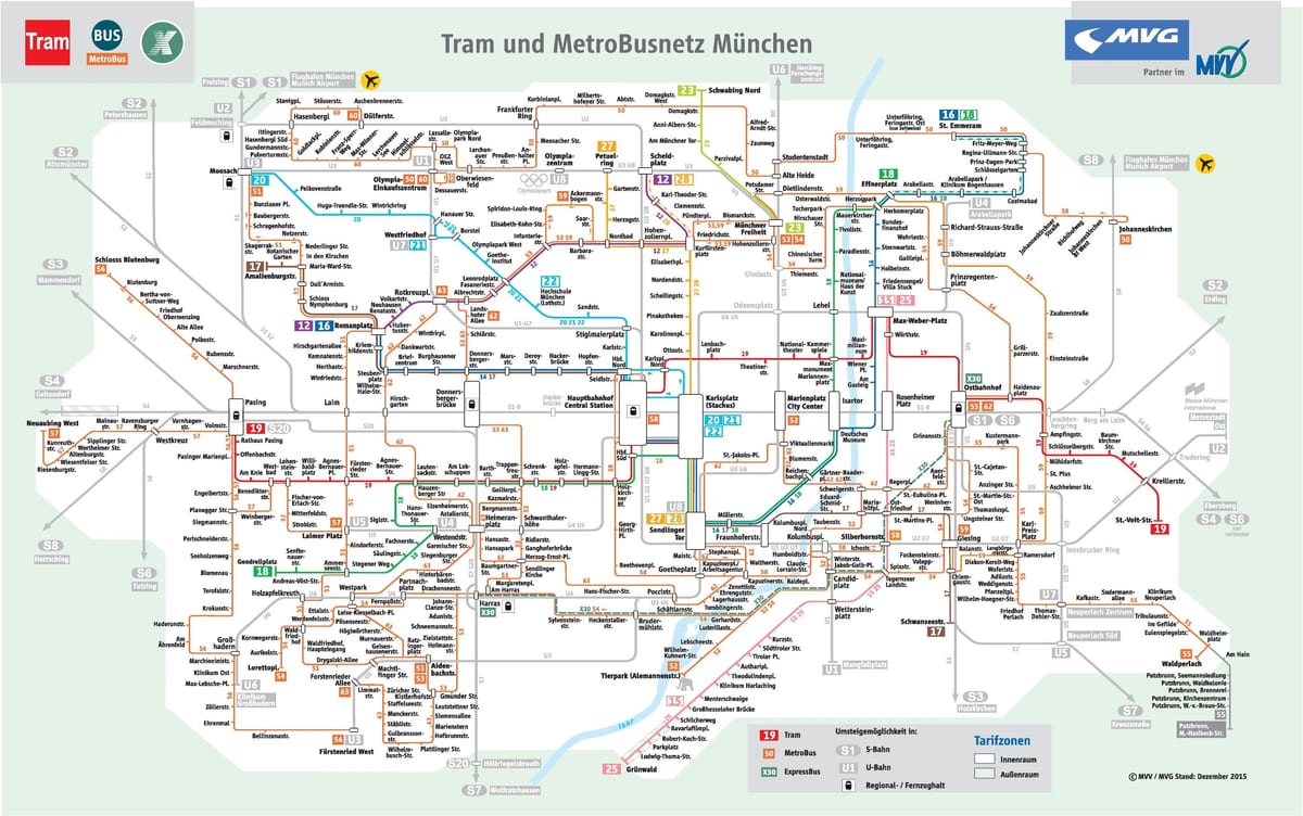 Bản đồ của munich xe buýt