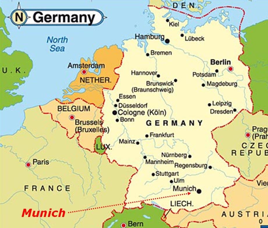 Bản đồ của munich châu âu
