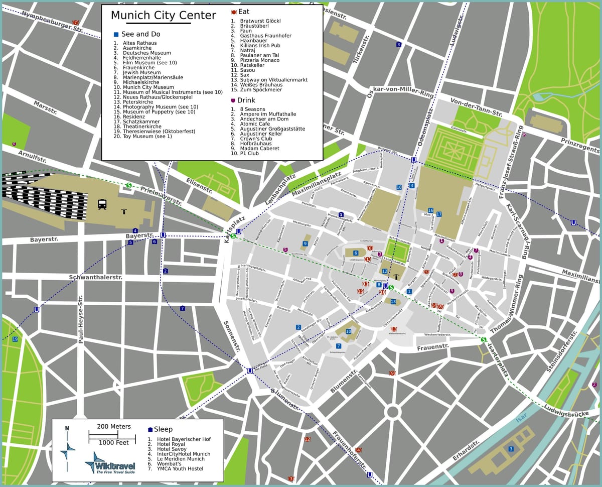 bản đồ du lịch của munich hấp dẫn