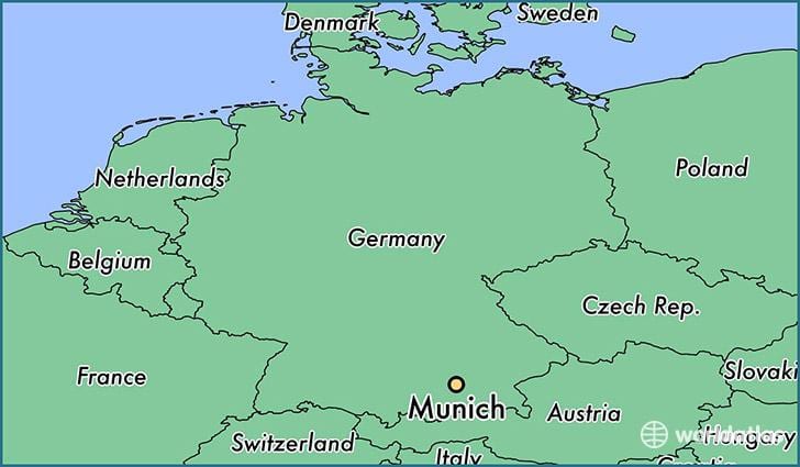 munich trong bản đồ thế giới