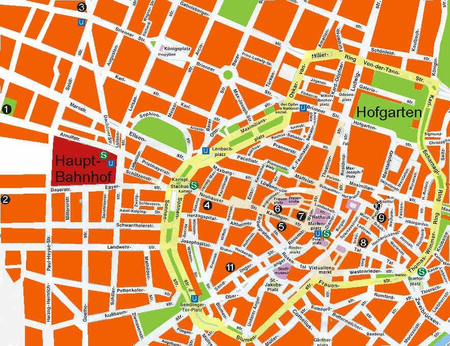 Bản đồ của munich bia trường