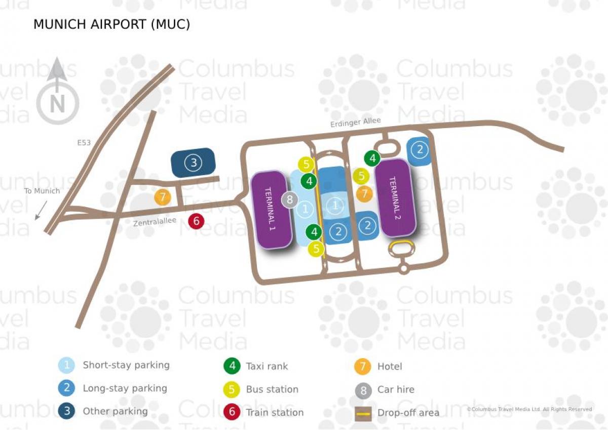 Bản đồ của munich sân bay, ga tàu