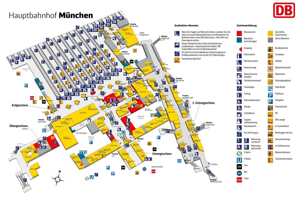 Bản đồ của munich hbf trạm