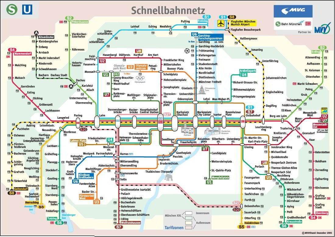 munich tàu điện ngầm bản đồ
