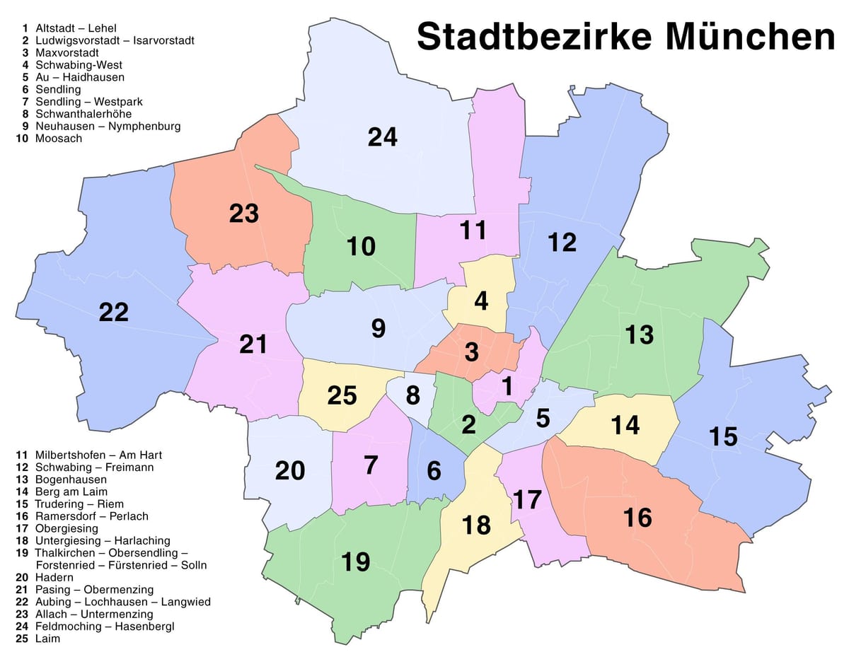 bản đồ CỦA munich ngoại ô