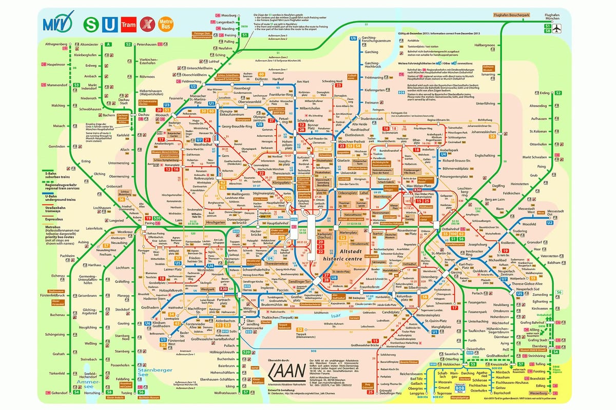 munich giao thông công cộng bản đồ