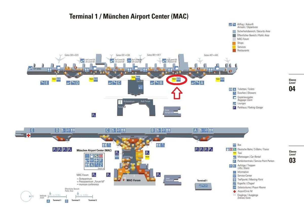 Bản đồ của munich sân ga số 1