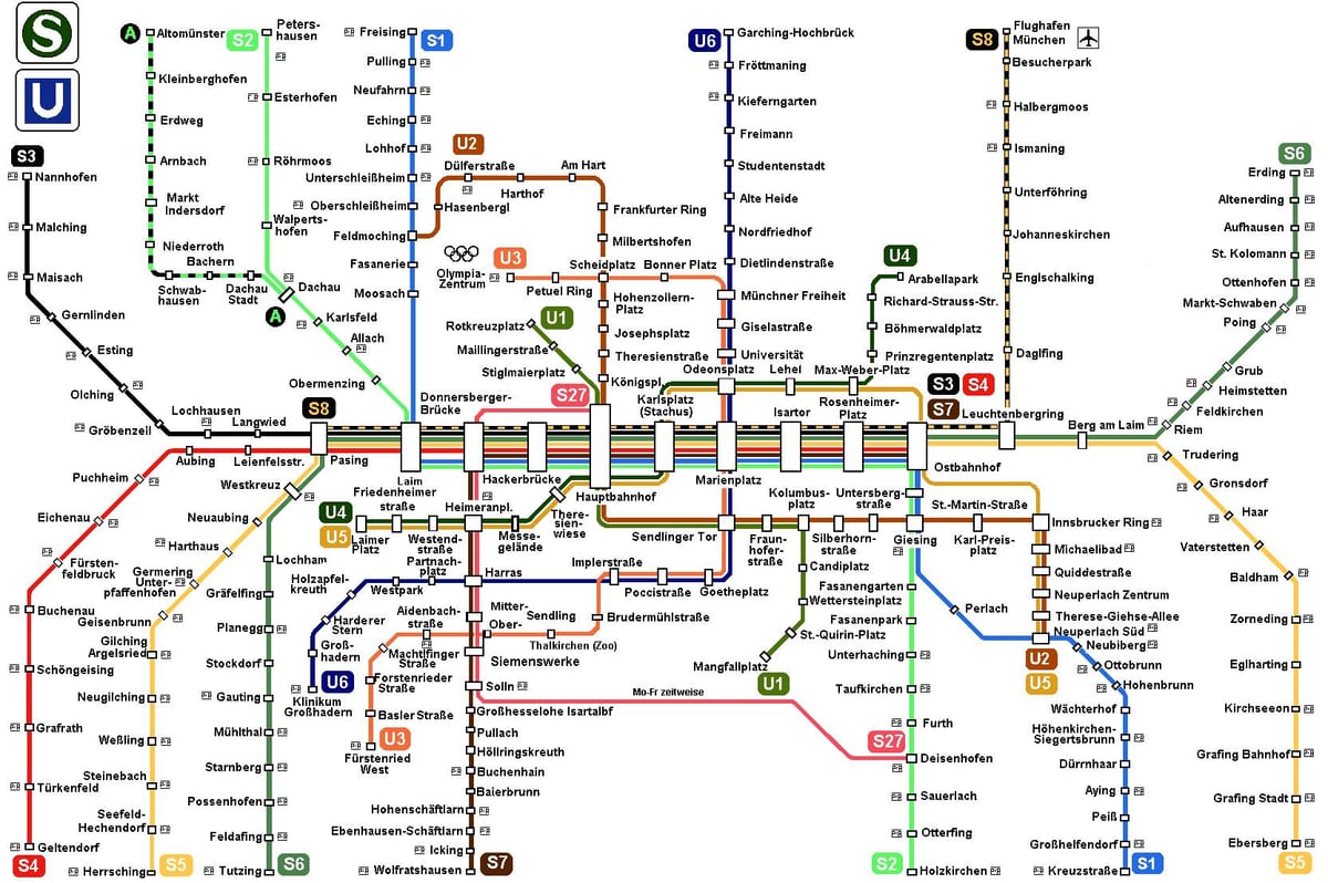 munich s8 đào tạo bản đồ