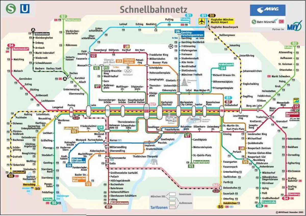 tàu điện ngầm bản đồ munchen