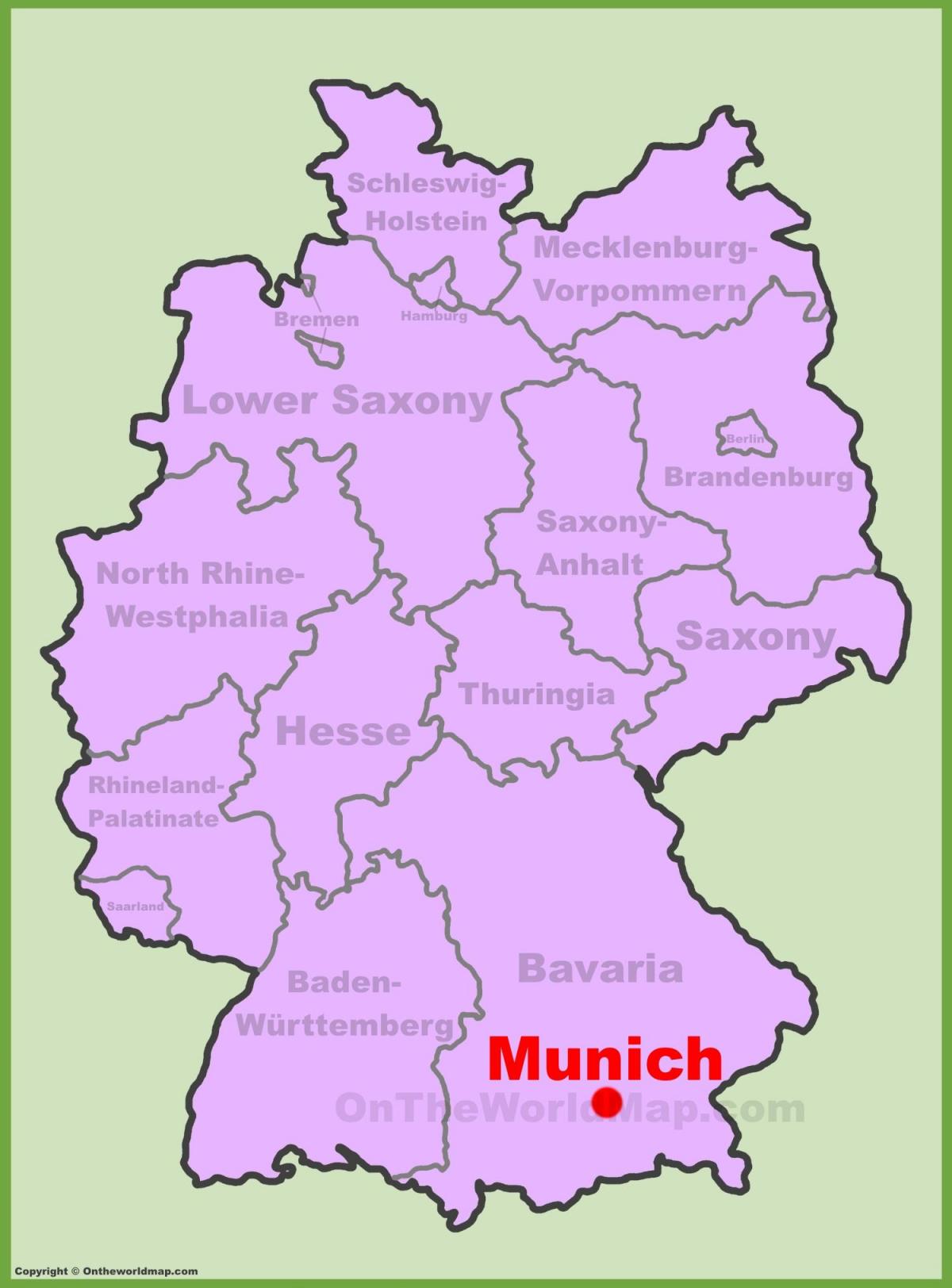 Bản đồ của munich vị trí