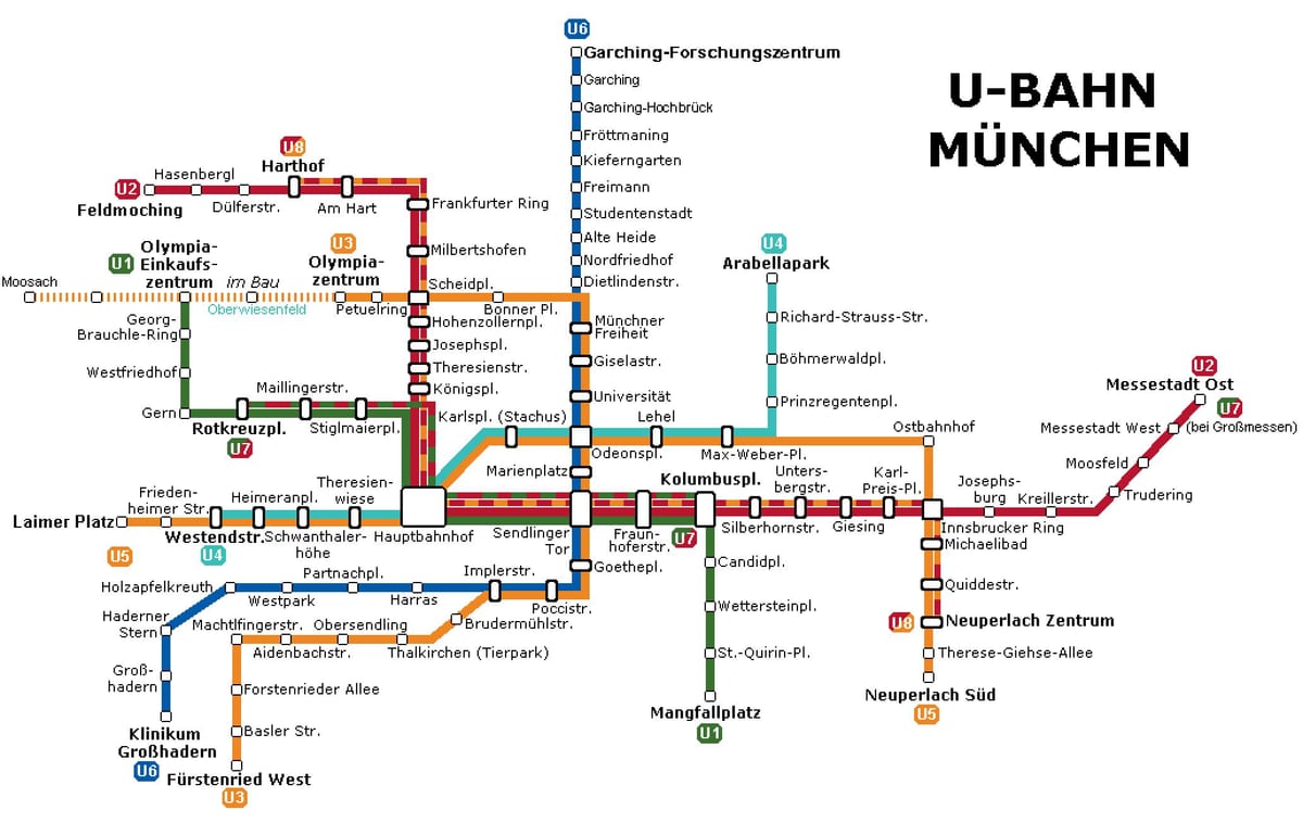 ubahn bản đồ munich