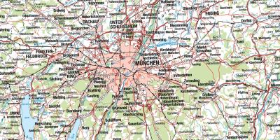 Bản đồ của munich và xung quanh thành phố