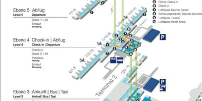 Bản đồ của munich sân bay hãng hàng