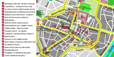Munich điểm quan tâm bản đồ